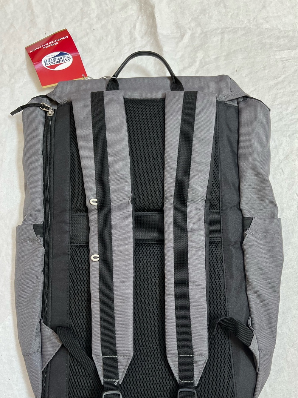 American Tourister EMBARK Computer Backpack "Ebay" Monogram NWT 18" Gray - Picture 2 of 10
